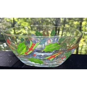 Beautiful Lenox Crystal Holiday Plaid Ribbon 9 Inch Square Bowl -S49